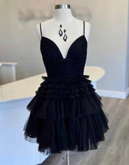 A-line Tiered Short Homecoming Dress,Formal Mini Dresses