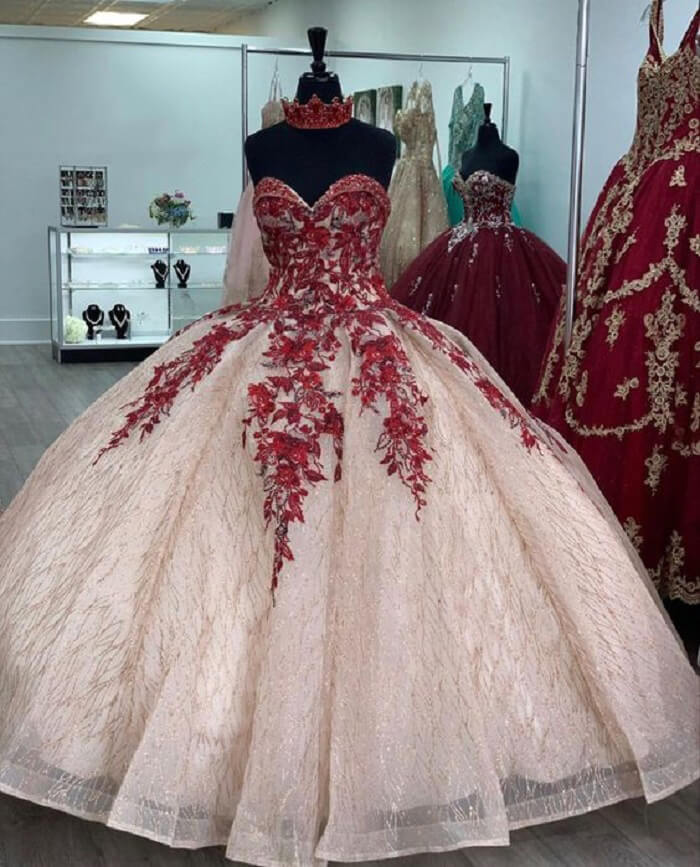 Ball Gown Long Prom Dress Princess Quinceanera Dresses