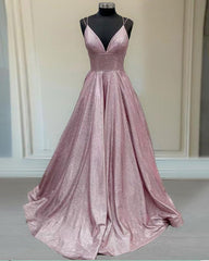 Glitter Prom Dresses V Neck Multi Straps