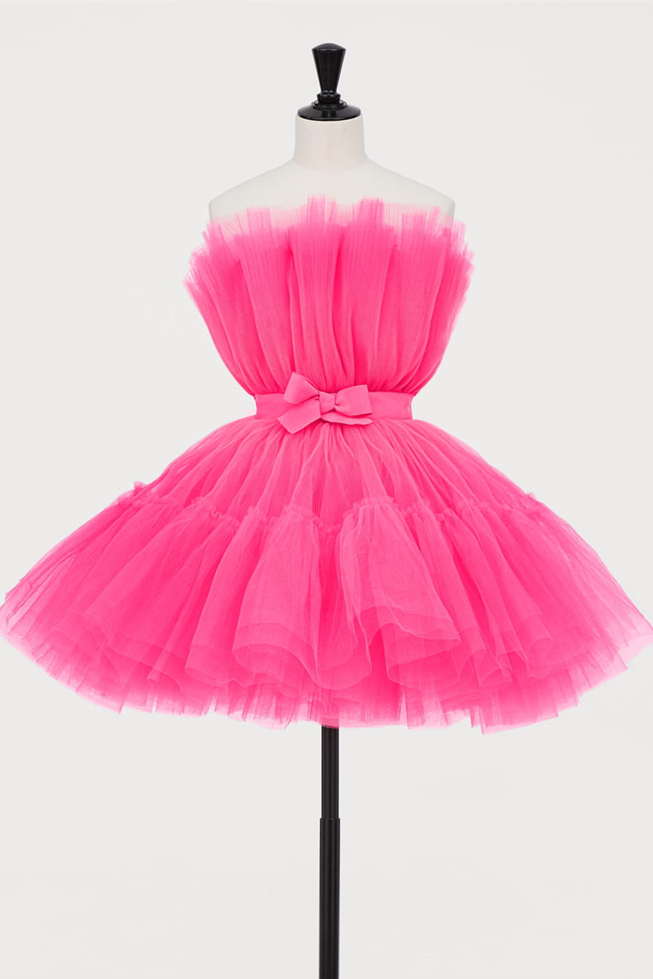 Hot Pink A-line Short Puffy Tulle Party Dress Cocktail Dresses