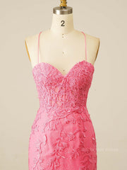 Hot Pink Lace Bodycon Mini Dress