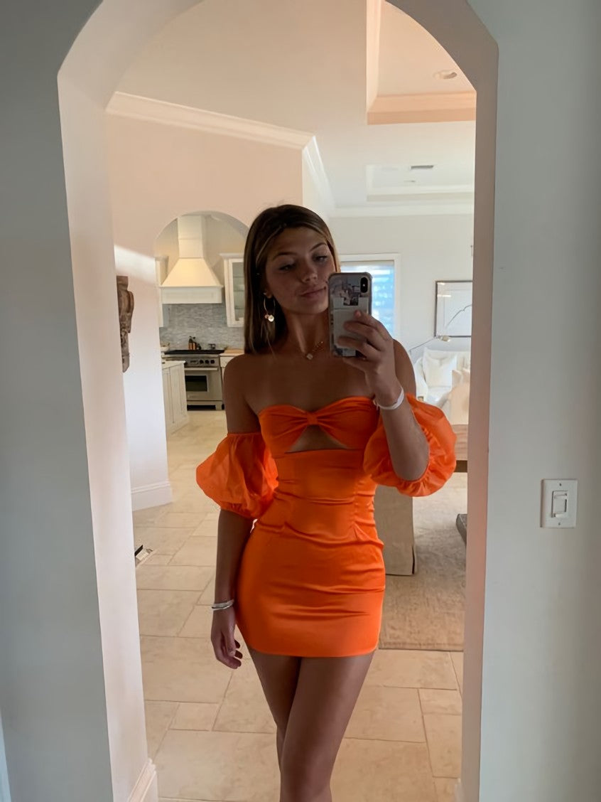 Orange Short Prom Dress Homecoming Dresses