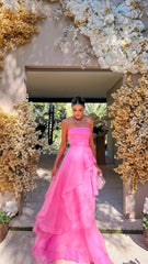 Pink Long Formal Gowns, Pink Party Dresses