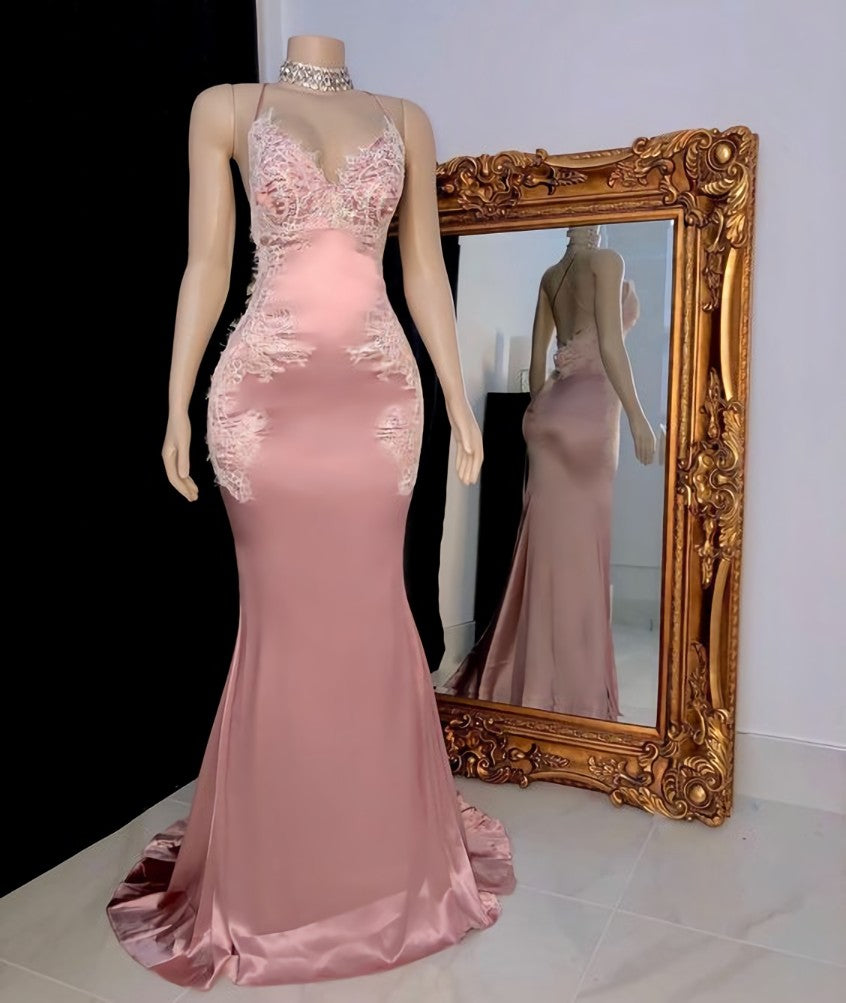 pink long prom dress, evening dress
