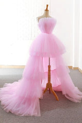 Pink tulle long prom dress,Best evening dress,evening gowns,Party dresses