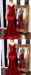 Red Halter Sequins Sparkle Evening Gowns Sexy Mermaid Dresses Long Maxi Dress
